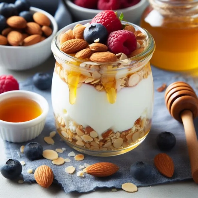 Greek Yogurt Parfait with Honey and Almonds